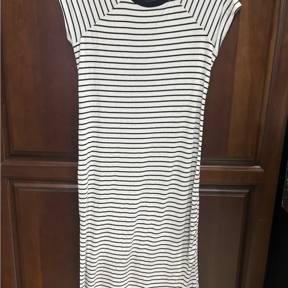 Motherhood Striped Black and White Dress